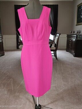 Kasper Hot Pink Sleeveless Sheath Dress